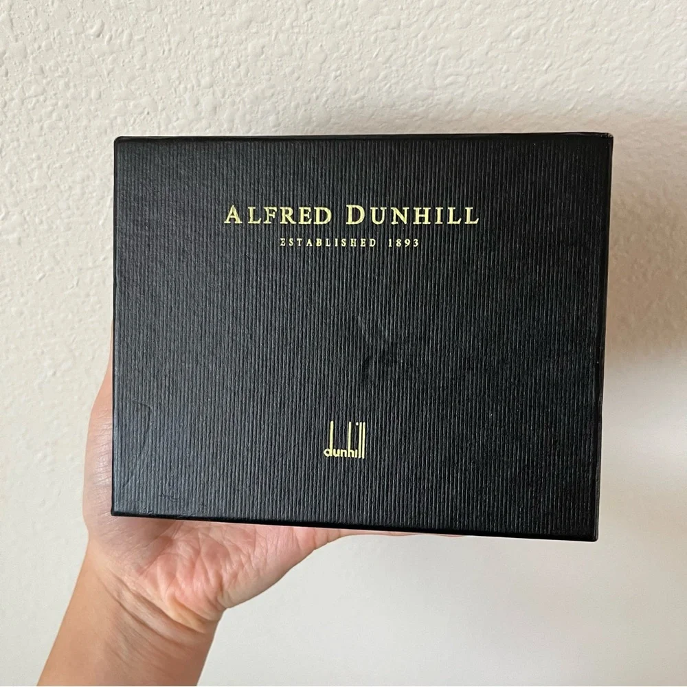 NWT Alfred Dunhill Men’s Minimalist Black Genuine Leather Credit Card Holder